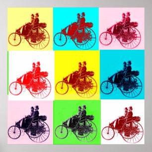 PÓSTER COLECCIÓN DE COCHES VINTAGE POP ART