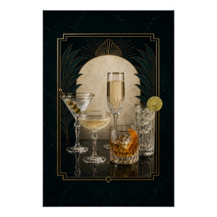 Póster Colección de cócteles Signature Five, cartel Art D