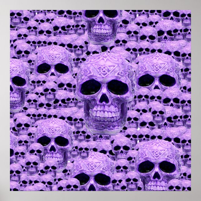Póster Colección de cráneo celta púrpura (Frente)