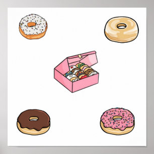 Póster Colección de donuts