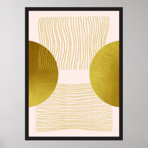 Póster Colección de formas doradas