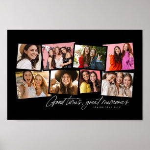 Póster Colección de fotos diversión memoria blanca person