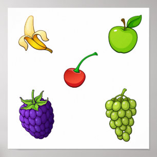 Póster Colección de frutas