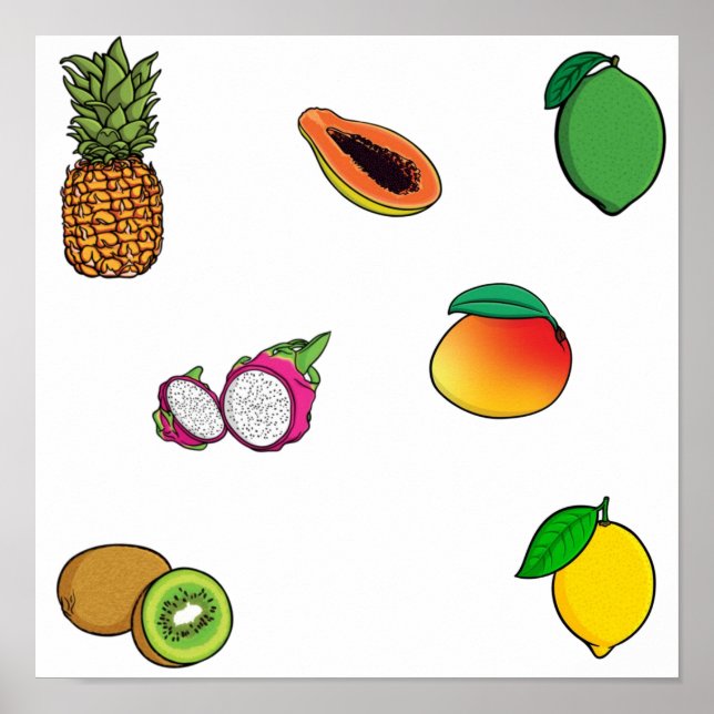 Póster Colección de frutas (Frente)