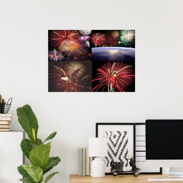 Póster Colección de Fuegos Artificiales Imprimir (Oficina en casa)