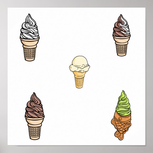 Póster Colección de helados (Frente)