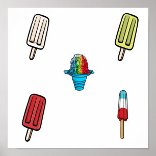 Póster Colección de helados