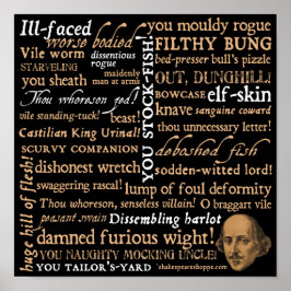 Póster Colección de insultos de Shakespeare