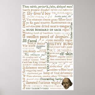 Póster Colección de insultos de Shakespeare