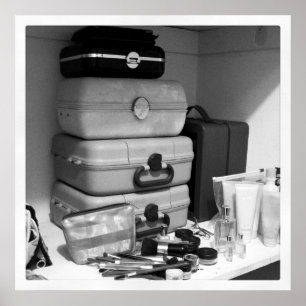 Póster Colección de maquillaje Fotografía en blanco negro