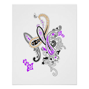 Póster Colección de Paisley Botánico de Lujo