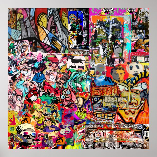 Póster Colección de paredes de graffiti (Frente)