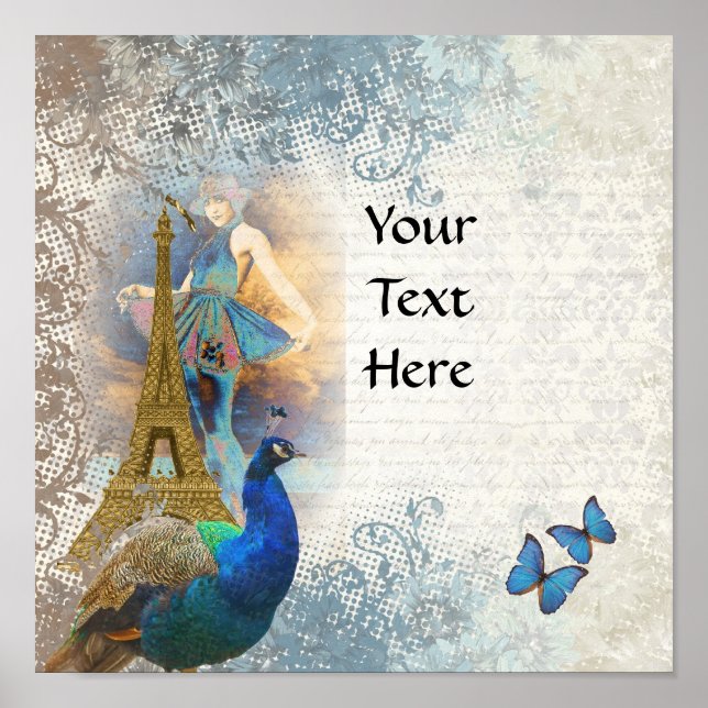 Póster Colección de pavos reales de París (Frente)