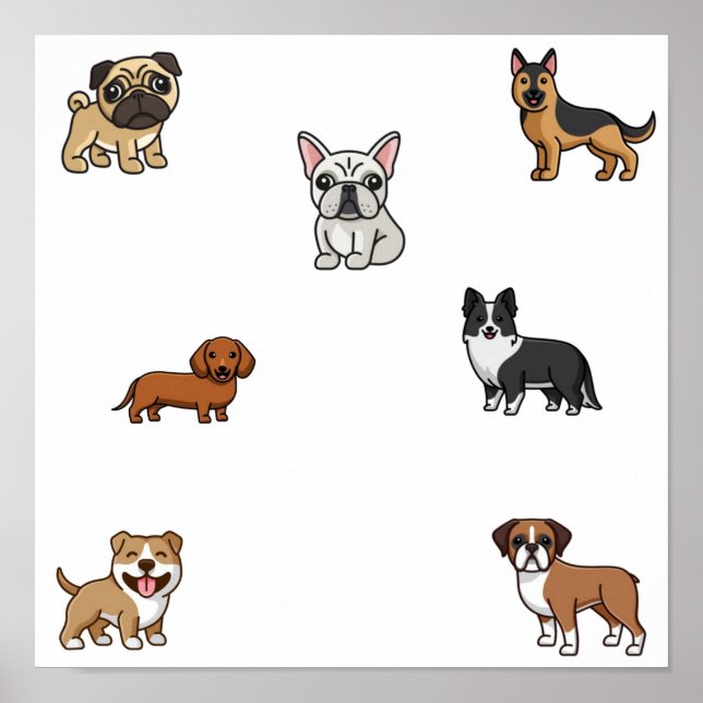 Póster Colección de perros (Frente)