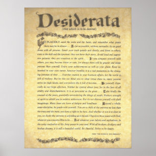 Póster Colección de Poem=Max Ehrmann=Parchment de los