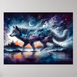 Póster Colección de Pósteres de Lobo Espíritu Cósmico