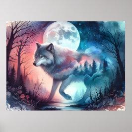 Póster Colección de Pósteres de Lobo Espíritu Cósmico