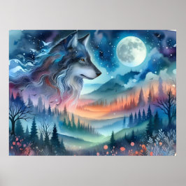 Póster Colección de Pósteres de Lobo Espíritu Cósmico