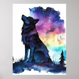 Póster Colección de Pósteres de Lobo Espíritu Cósmico