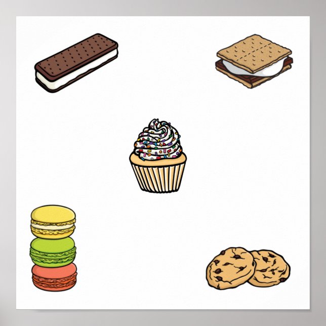 Póster Colección de postres (Frente)