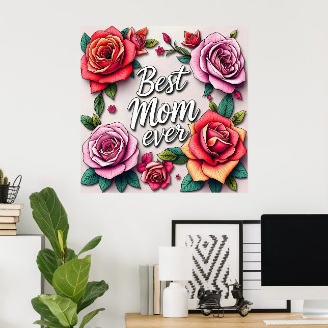 Póster Colección de regalos de lujo floral moderna (Oficina en casa)