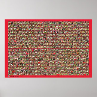 Póster Colección de retratos de perros navidades