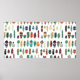 Póster Colección de traza de mano étnica de la tribu boho