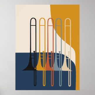 Póster Colección de Trombones | Moderno de Mitad de Siglo