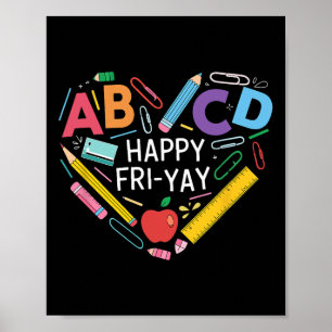 Póster Colección Divertida de Regreso a la Escuela Feliz 