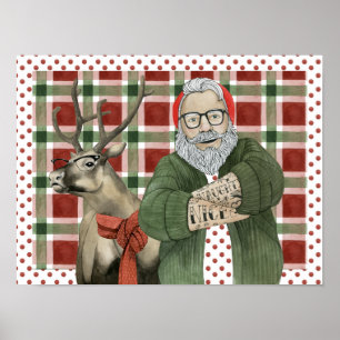 Póster Colección Hipster Santa