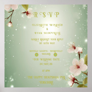 Póster Colección Invitación a la Boda de Flores de Amor