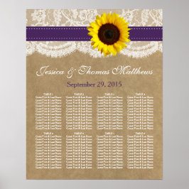 Póster Colección Kraft, Lace & Sunflower - Púrpura