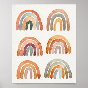 Póster Colección moderna del arco iris del Boho