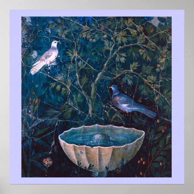 PÓSTER COLECCIÓN POMPEYA / PALOMAS EN EL JARDÍN (Frente)