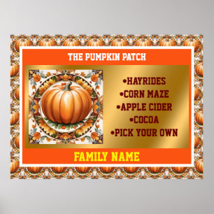 Póster Colección popular de calabazas del Día de Acción d