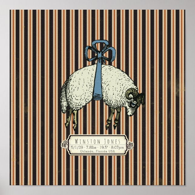 Póster Colección Pretty Bow Sheep™ - (Opción de Lienzo) (Frente)