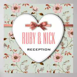 Póster Colección Romantic Charm Vintage Boda Floral