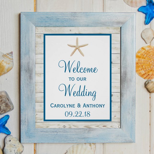 Póster Colección Starfish Whitewashed Wood Beach Wedding (Subido por el creador)