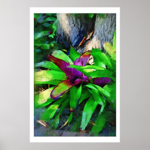 Póster Colección tropical de la pintura al óleo de