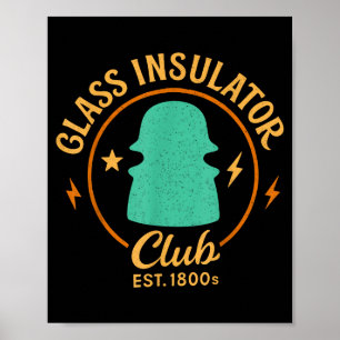 Póster Coleccionista de telefonista aislador antiguo aisl