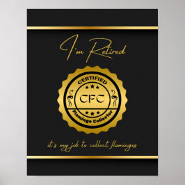 Póster Colector de flamengo certificado retirado negro y