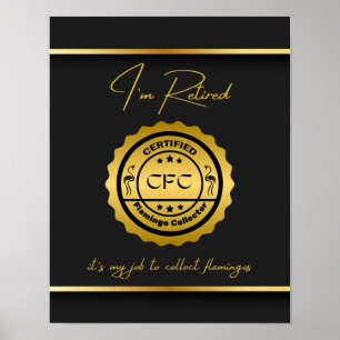 Póster Colector de flamengo certificado retirado negro y 