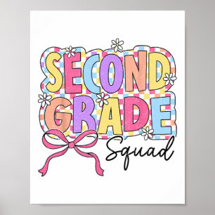 Póster Colegiala De Segundo Grado Profesora Niña Coqueta 