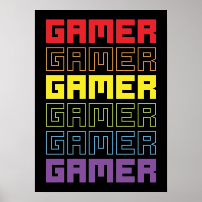 Póster Colegio antiguo de Gamer Retro - Gracioso videojug (Frente)