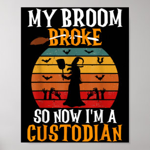 Póster Colegio Custodio Janitor Retro Vintage Sunset Hall