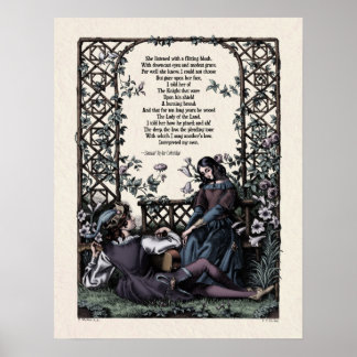 Póster Coleridge "Love" Victorian Poetry Art 17x22