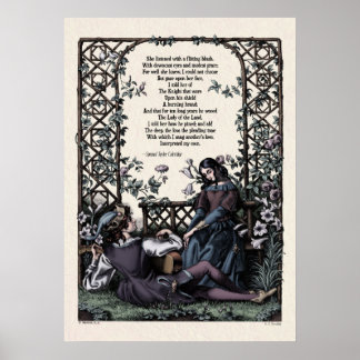 Póster Coleridge "Love" Victorian Poetry Art 20x28