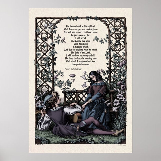 Póster Coleridge "Love" Victorian Poetry Art 20x28 (Frente)