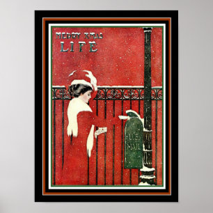 Póster Coles Phillips 1909 Navidades de la vida cubierta