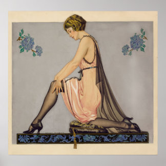 Póster Coles Phillips 1922 art deco chica de pinzas de ép